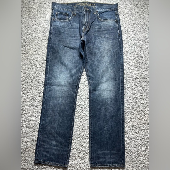 American Eagle Jeans Mens 32 x 32 Slim Straight Dark Wash 100% Cotton Denim Work - Picture 1 of 5